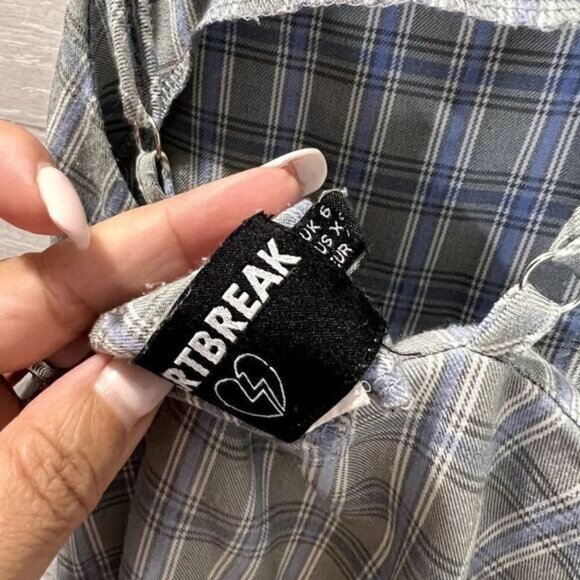 Heartbreak Women's Square Neck Grid Check Cami Mini Dress - Picture 5 of 7